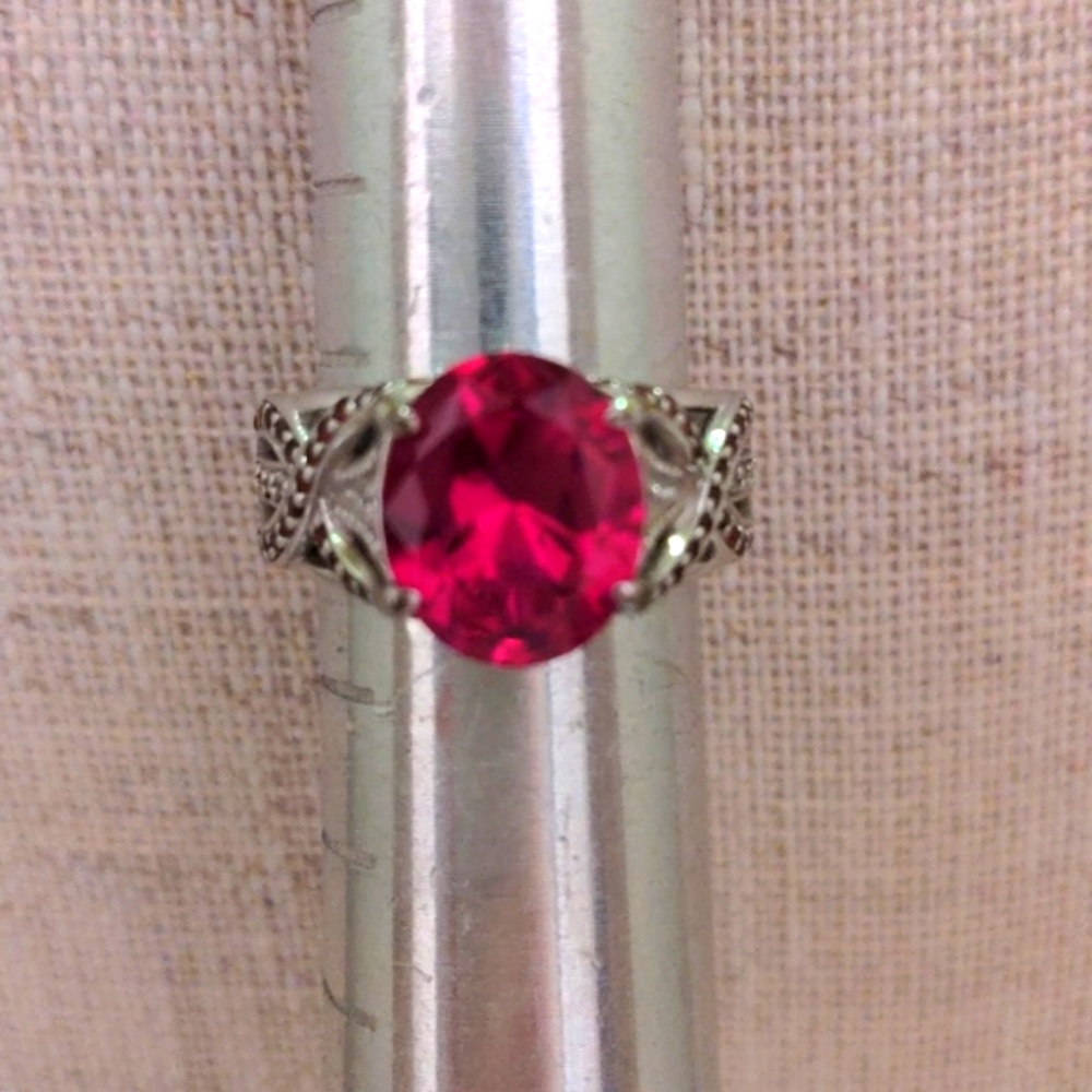 New JTV  Red Ruby, Sterling,  Silver  8. Red Garnet accents. Original box